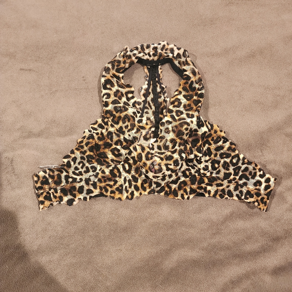 Leopard Print lace Bralette Victorias secret xs